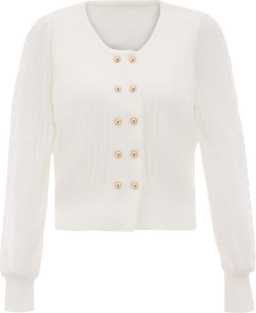 MALUBA Damen Strickjacke - Weiß, XS/S