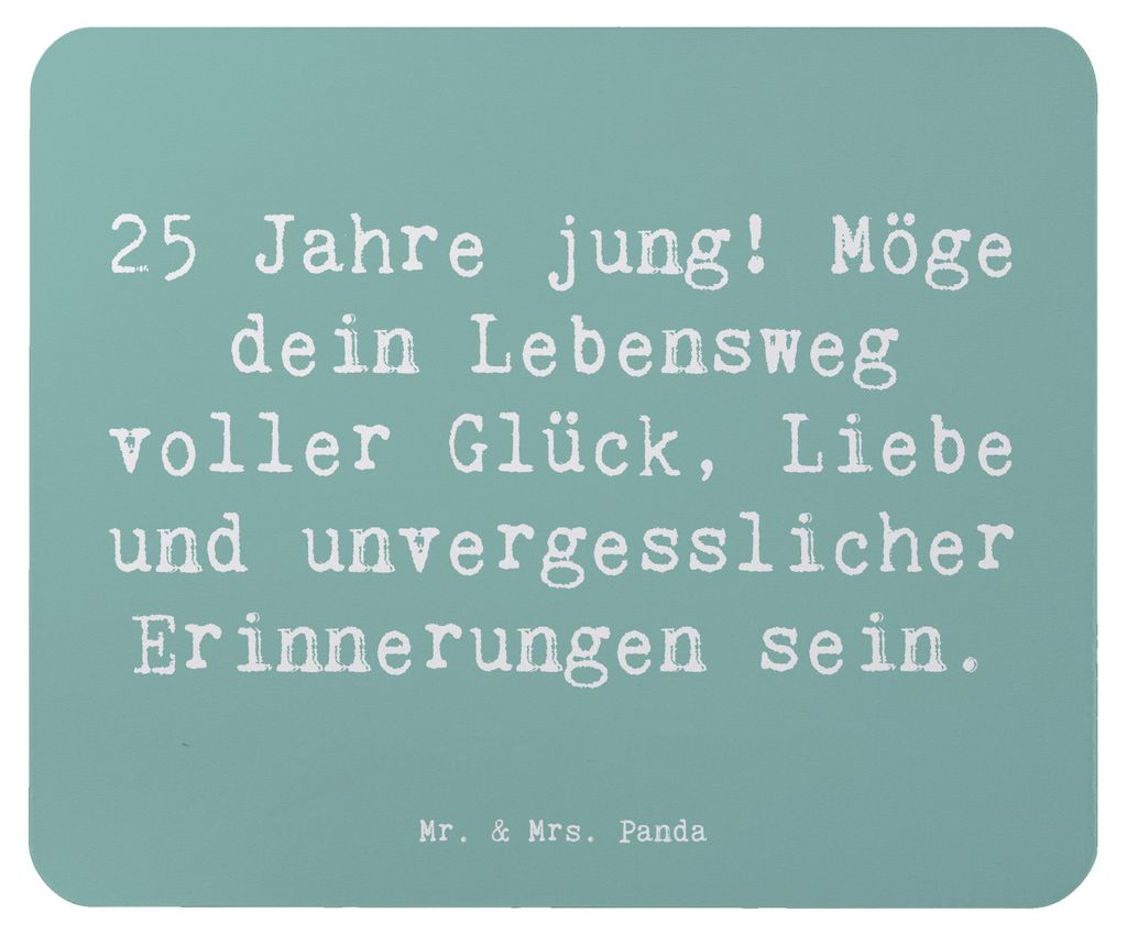 Mr. & Mrs. Panda Mousepad Spruch 25. Geburtstag Glück - Produktbild 