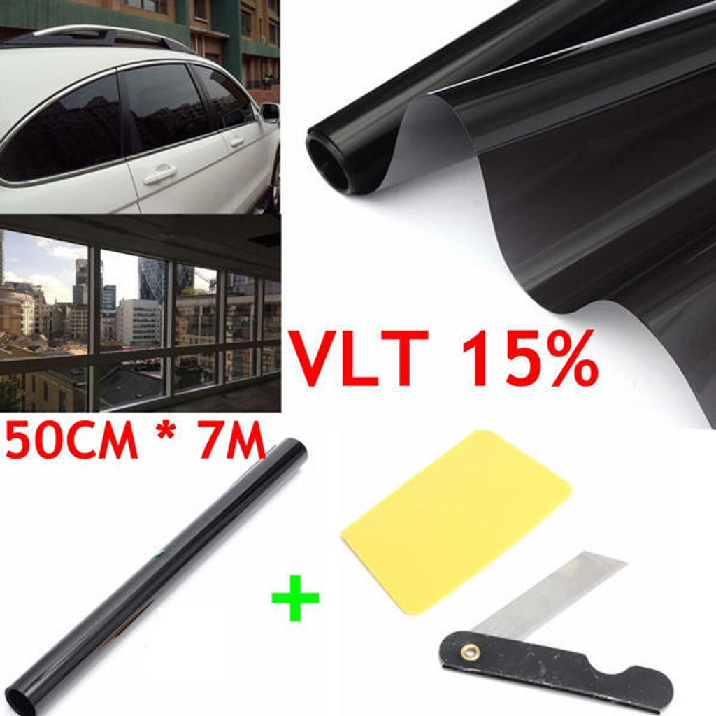 50cm X 7m 15% VLT Fenster Tint Film Schwarz Roll für Auto Produktbild 