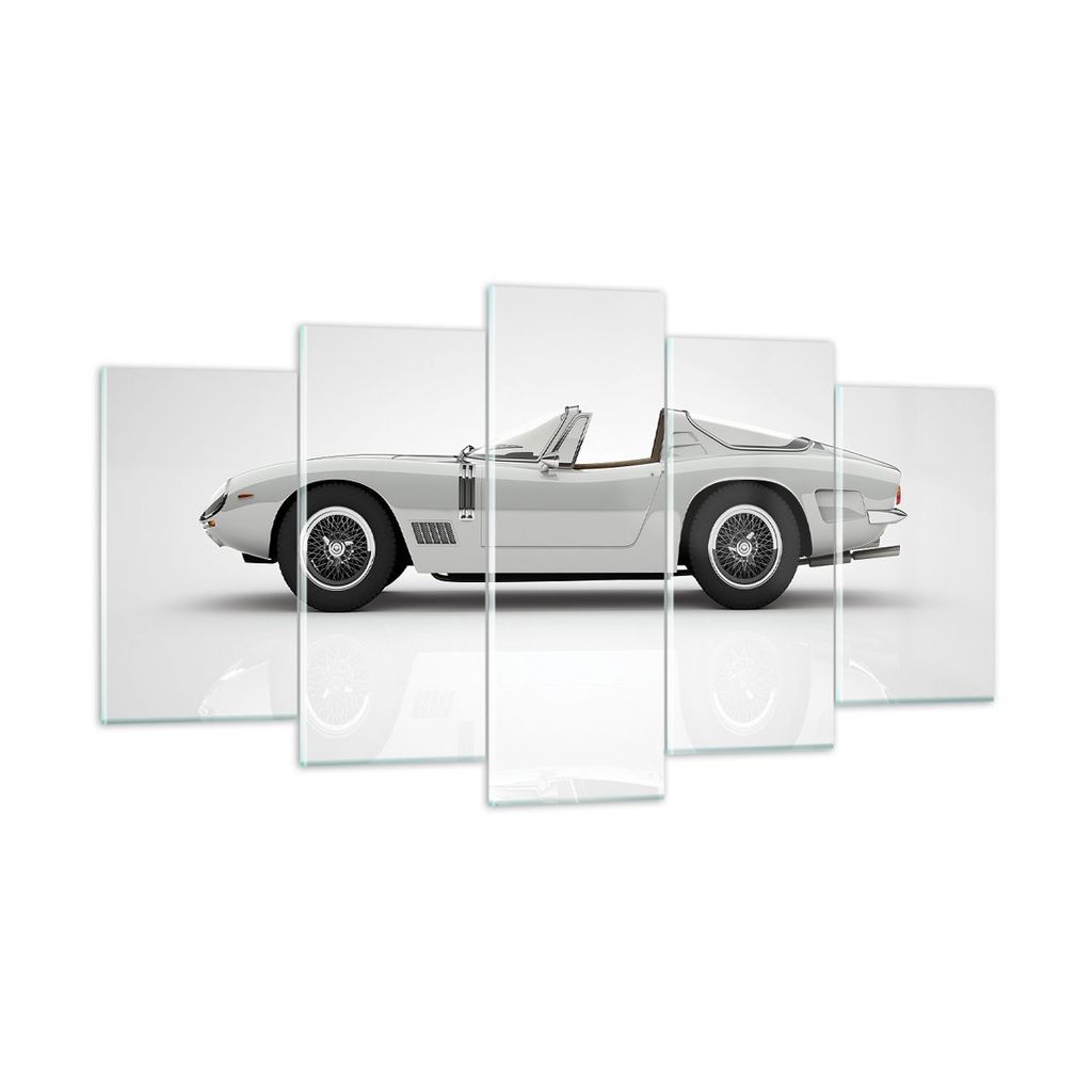 Bilder auf glas - 5 Teile - Sportlich Auto Vintage - 160x85cm - Glasbilder - Wandbilder - Bilder - zum Aufhängen bereit - Wanddekoration aus Glas ...