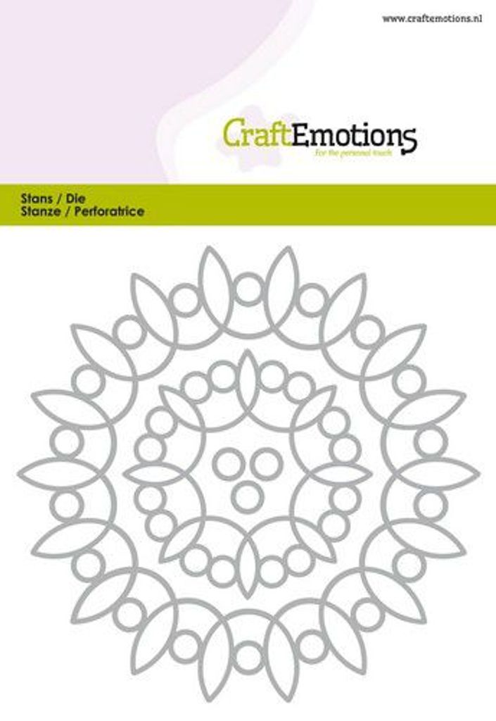 CraftEmotions Stanz- und Prägeschablone 3tlg - Art Rahmen Rund
