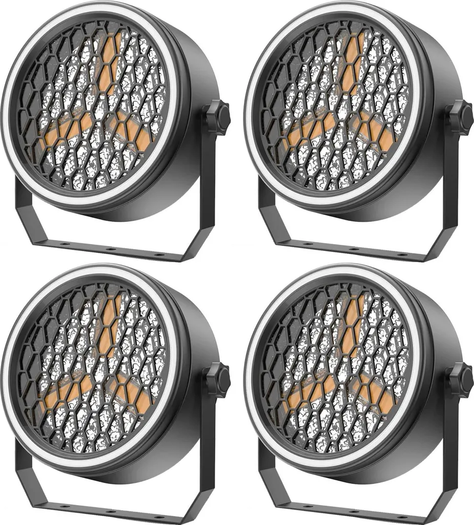 Pack de 4 Spots de Scène LED RGB DMX pour Éclairage de Soirée et Club