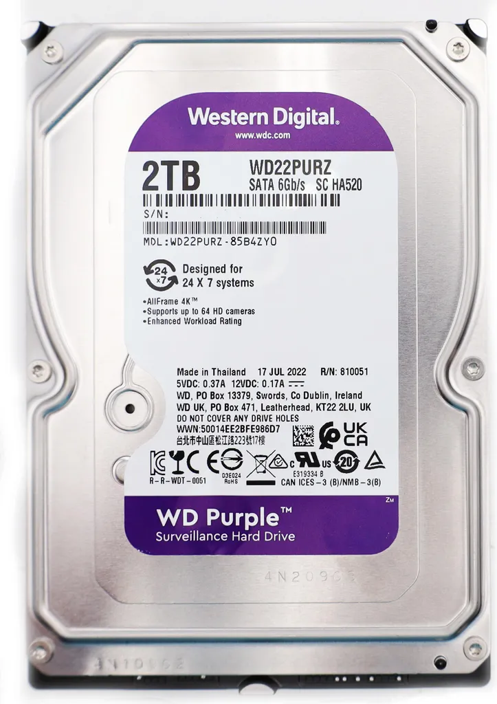 Évitez les Pertes d'Images avec WD Purple 2 To WD22PURZ Spécial Vidéo