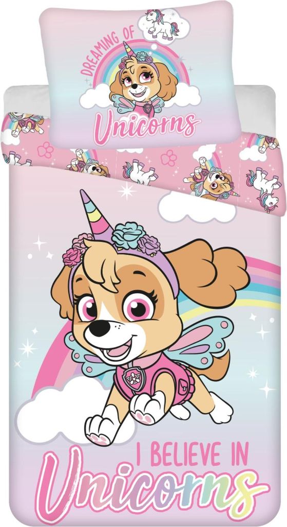 Paw Patrol Bettbezug Für Einzelbett – Sleepover-Design, Rosa, Wendbar, Inkl. Kissenbezug