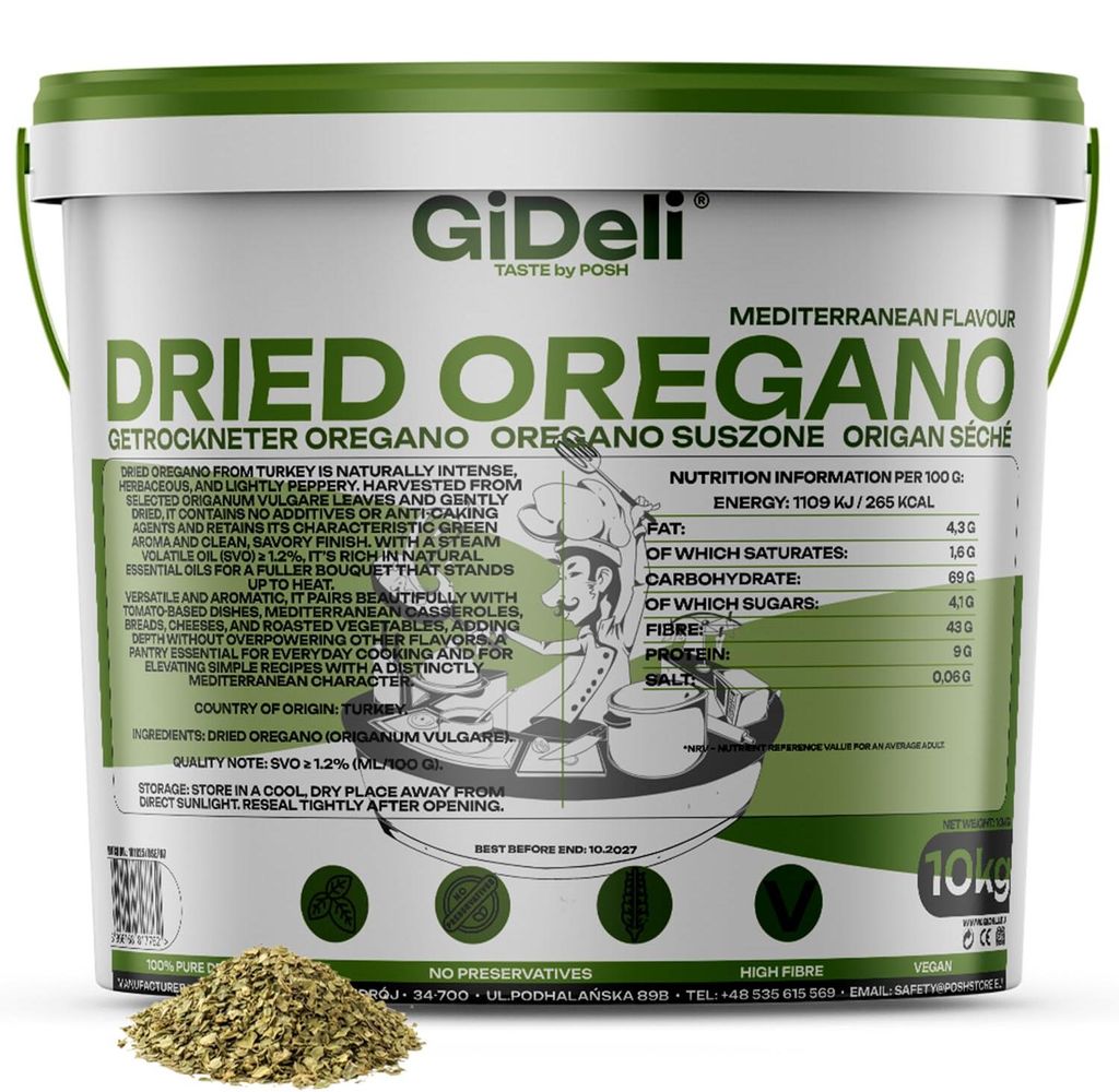 Oregano 10kg Getrocknet Blätter Natur Vegan Pizza Pasta Produktbild 