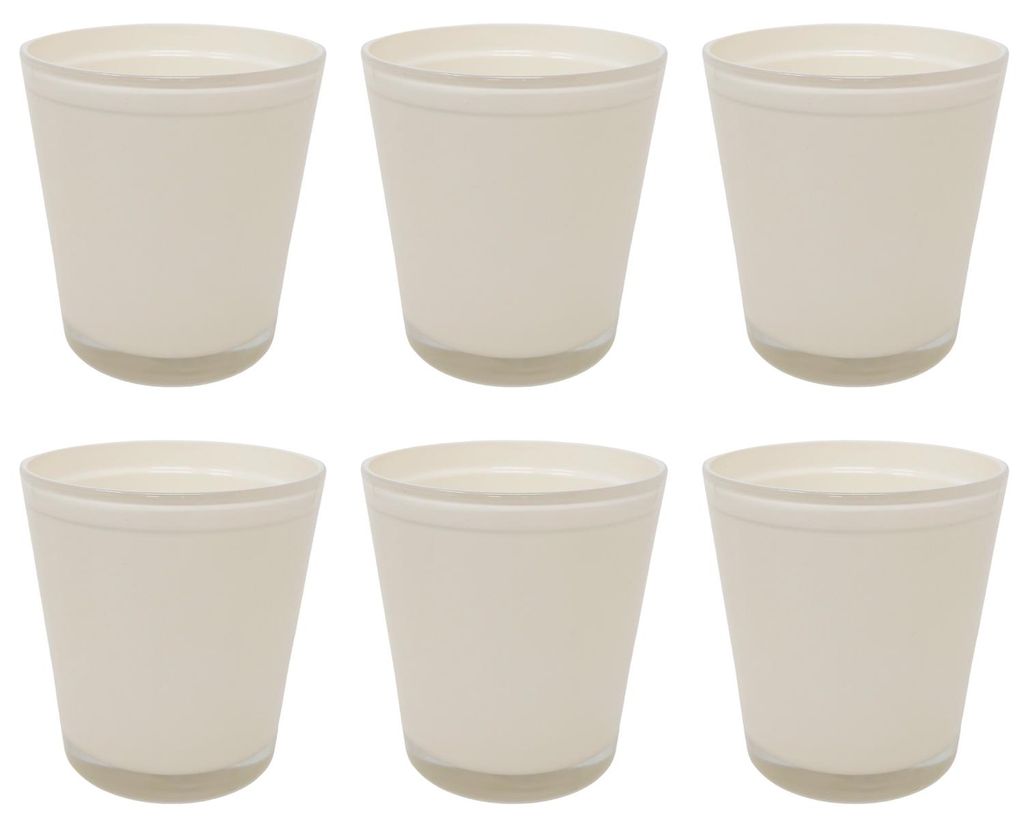 6er Set Glas Orchideentöpfe ORCHID creme weiß H. 13,5cm D. Produktbild 