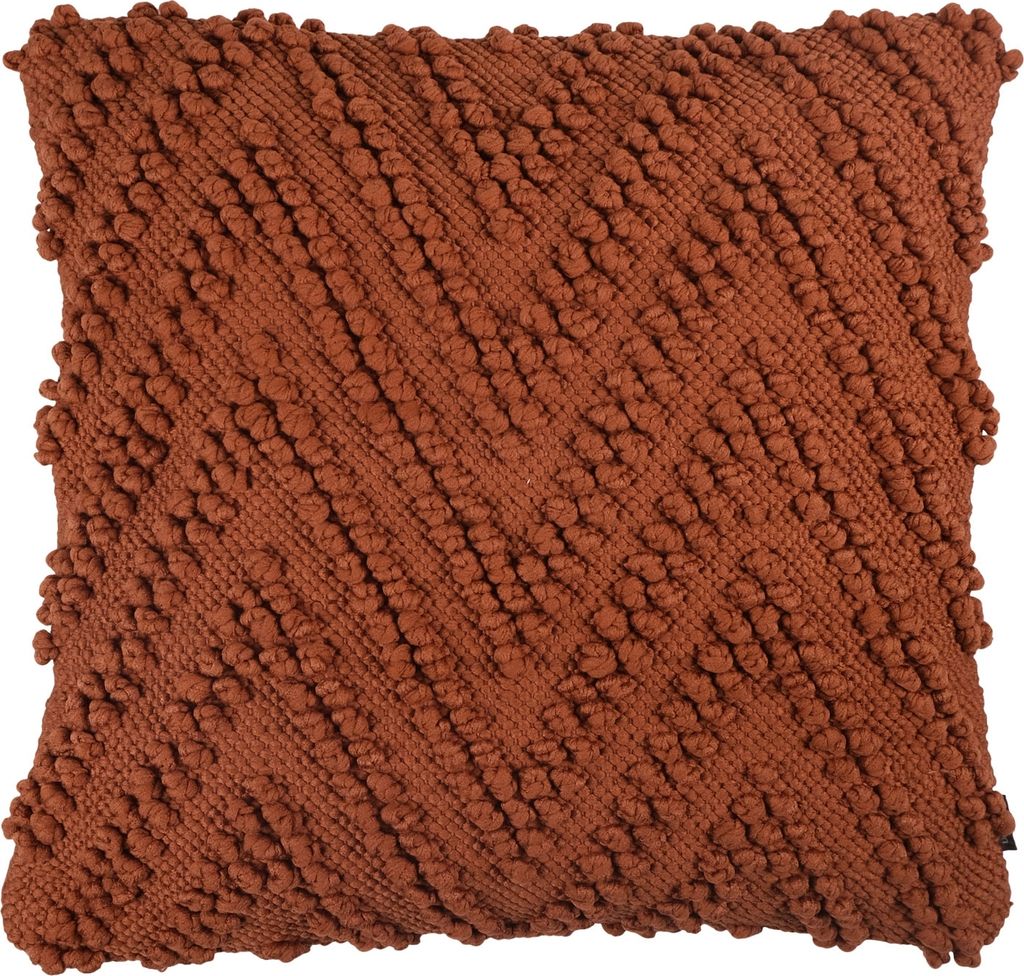 Kissen - Zimtfarben - 45 x 45 cm - mit Zackenmuster