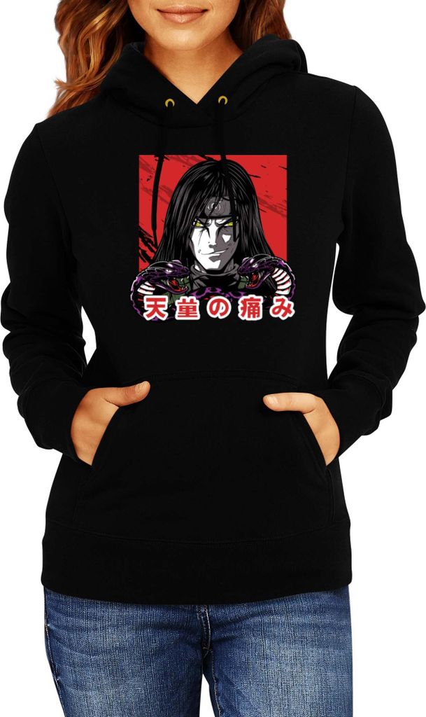 Damen Kapuzenpullover Naruto Orochimaru 02, Lady XS / Schwarz