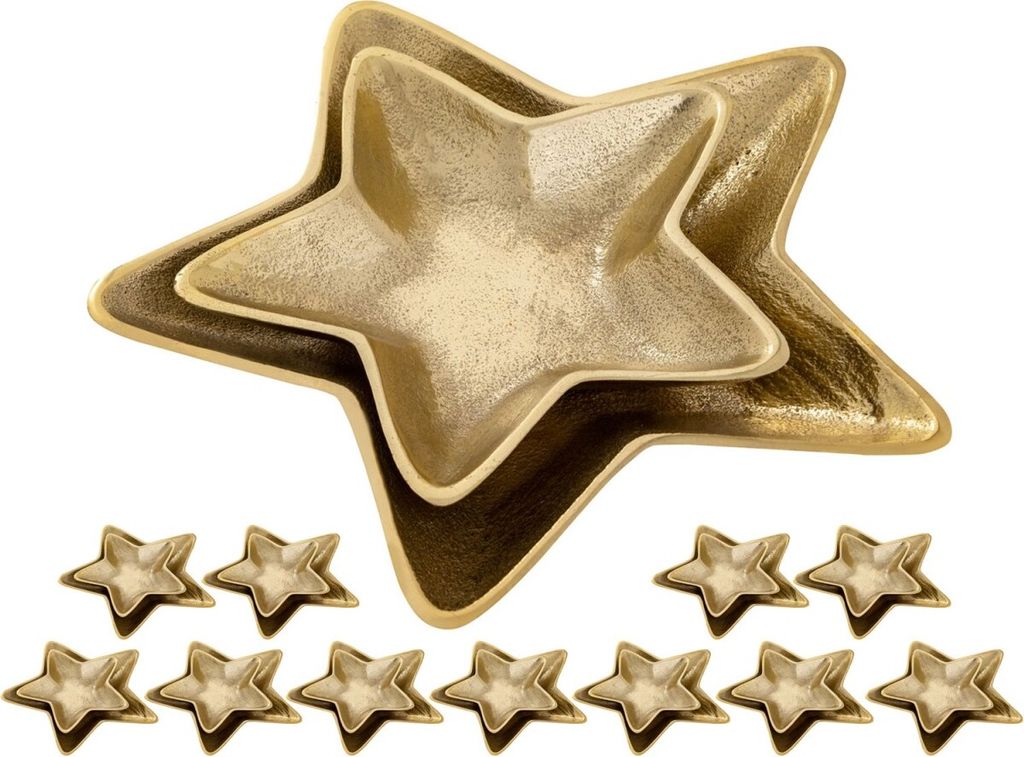 Soma Dekoschalen Stern 12x 2er Set Masterbox Starlight gold o. silber Weihnachtsdeko Aluminium gold