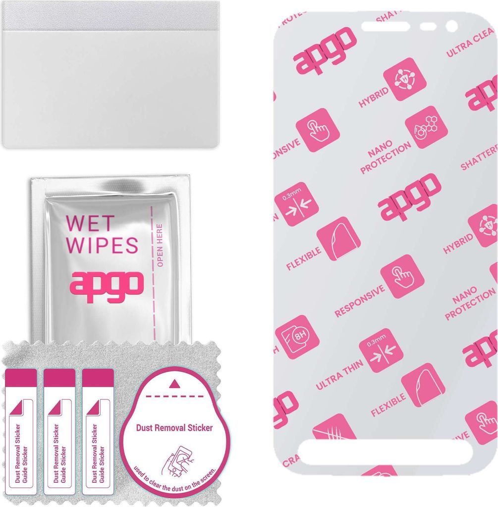 apgo Ultra-klar Hybrid Schutzglas kompatibel mit Samsung Galaxy Xcover 4, Flexible Nano Glass, toller Ersatz für Hartglas, kratzfester Displayschu...