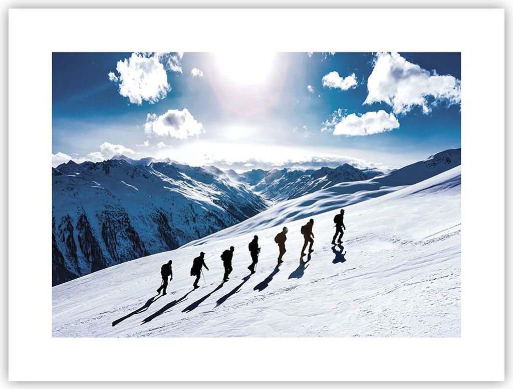 Poster - Poster ohne Rahmen - Berg Wanderung Gipfel - 40x30 cm - Wand Bild - Wanddeko - Wandbilder - Kunstposter - Wandposter - Bilder - Kunstdruck...