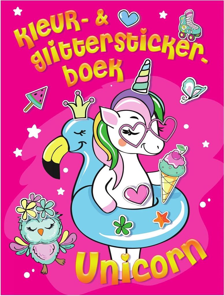 Farbglitter -Aufkleberbuch Einhorn