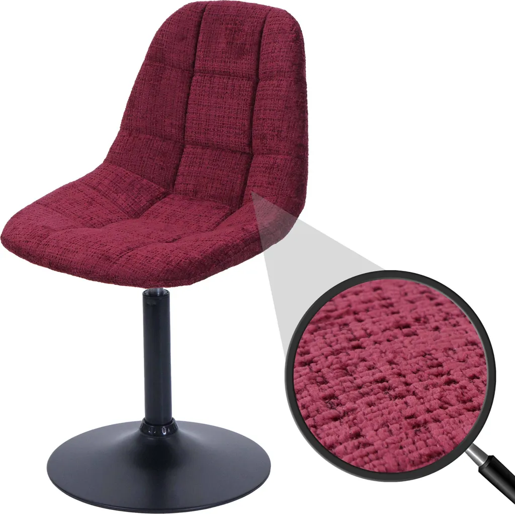 Poltroncina Girevole Cucina HWC-A60 Bordeaux in Tessuto Ciniglia