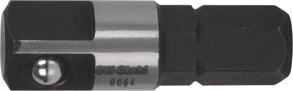 SW-Stahl EH-5 Adapter Steckschlüsseleinsatz, 1/4" Sechskant auf 1/4" Vierkant, 25 mm