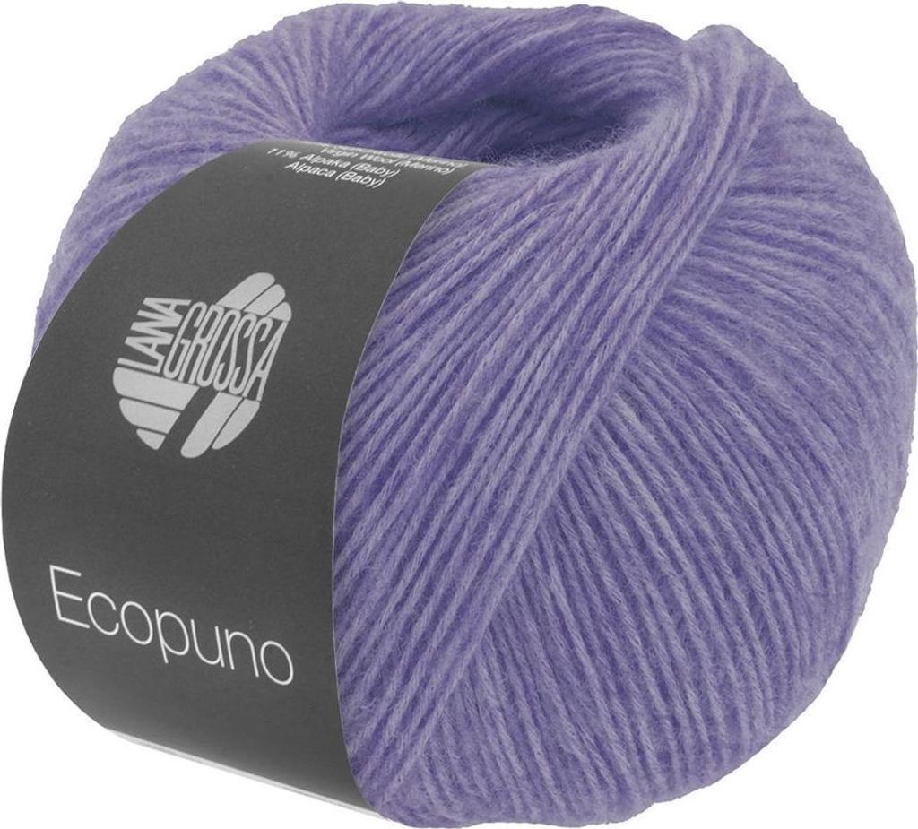 Lana Grossa ECOPUNO 50 g superweiches Ganzjahresgarn aus Baumwolle 80 Farben 215 m Farbe 214 - Lilablau