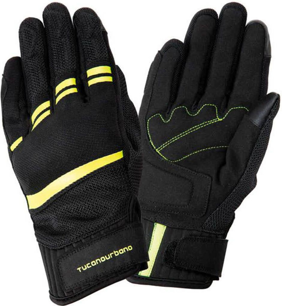 TUCANO URBANO LADY PENNA Damen Sommerhandschuhe Schwarz/Fluo Gelb größe L