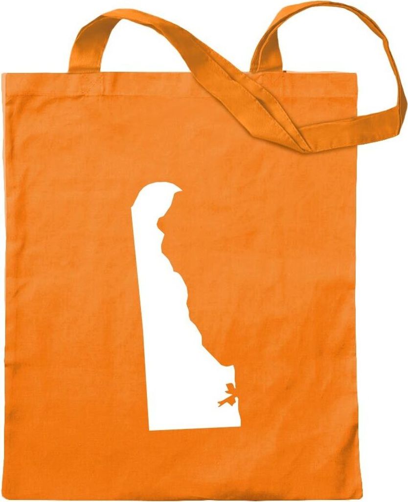 Kiwistar - Baumwolltasche - mandarin - USA - Delaware Dover - Tragetasche Stoffbeutel Umhängetasche langer Henkel
