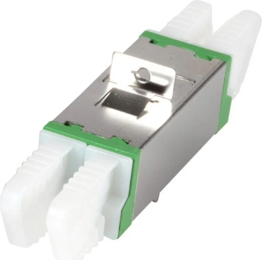 Coupleur E2000 APC Vert SM Compact - Fixation Mixte et Alignement Céramique