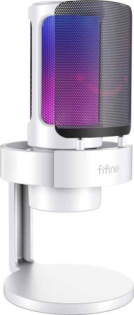 FIFINE A8 Gaming Mikrofon für Streaming Podcast Studio, Weiß