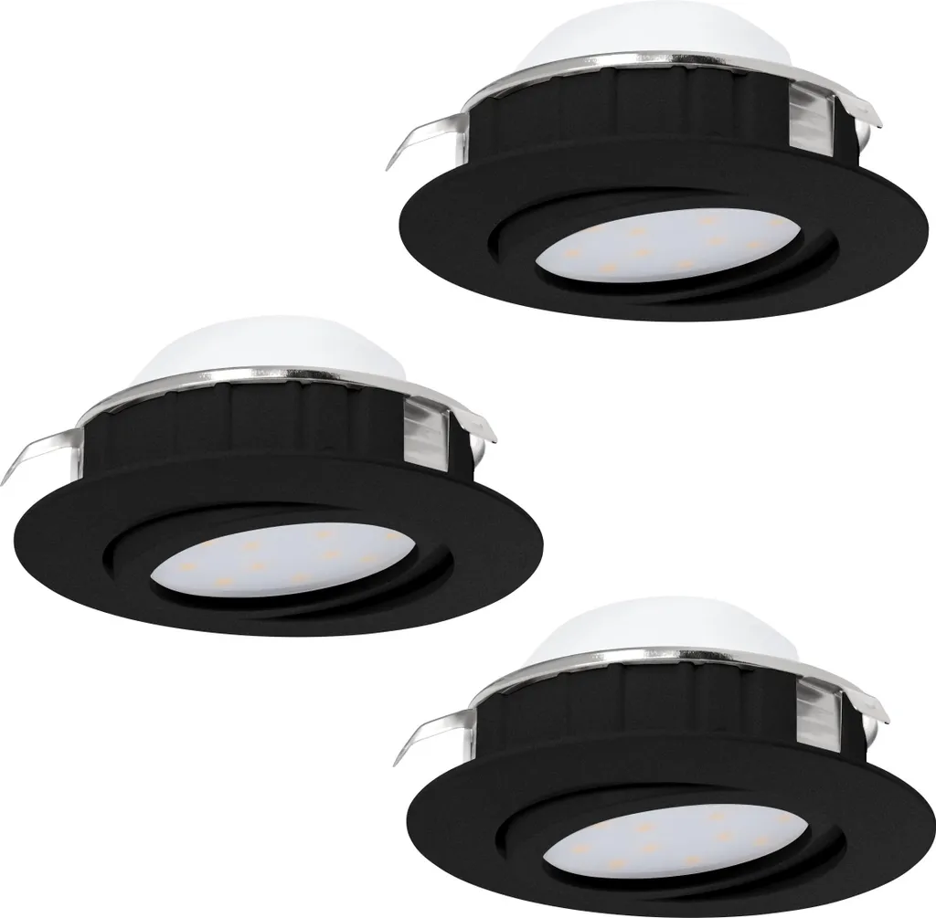 Spot encastré PINEDA LED noir 3x5,5W 3000K Ø8,4cm dimmable Eglo
