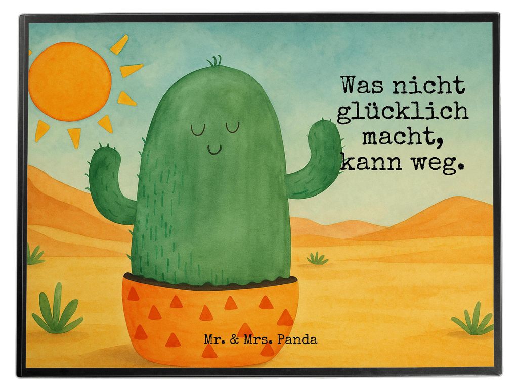 Mr. & Mrs. Panda schreibtischunterlage Kaktus Sonne Design - Weiß - Geschenk, Scheidung, Unterlage Schreibtisch, schreibtischunterlagen, Schreibun...