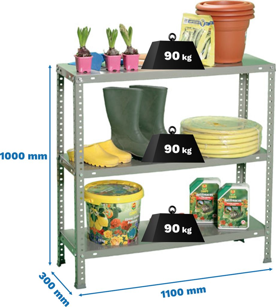 Metallregal COMFORT SUPERPLUS 3/300 1000 GRAU