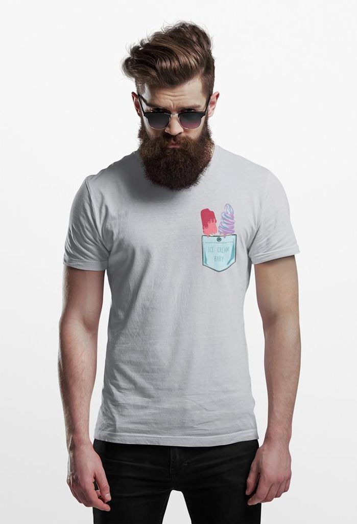 D&B Uni Polo PO00017 Ice Cream Pocket Grau-Größe 2XL