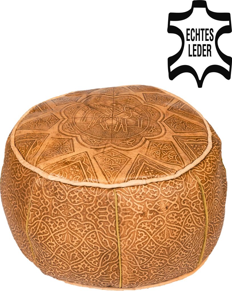 Orientalna skórzana poduszka do siedzenia Abrar - 40 cm Zdjęcie produktu 