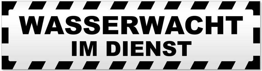 Kiwistar - Autoaufkleber - Schwarz - 45 x 12 cm - Wasserwacht im Dienst gestreift - Hinweis Aufkleber Sticker für Auto, Kfz, Fahrrad, PKW, LKW