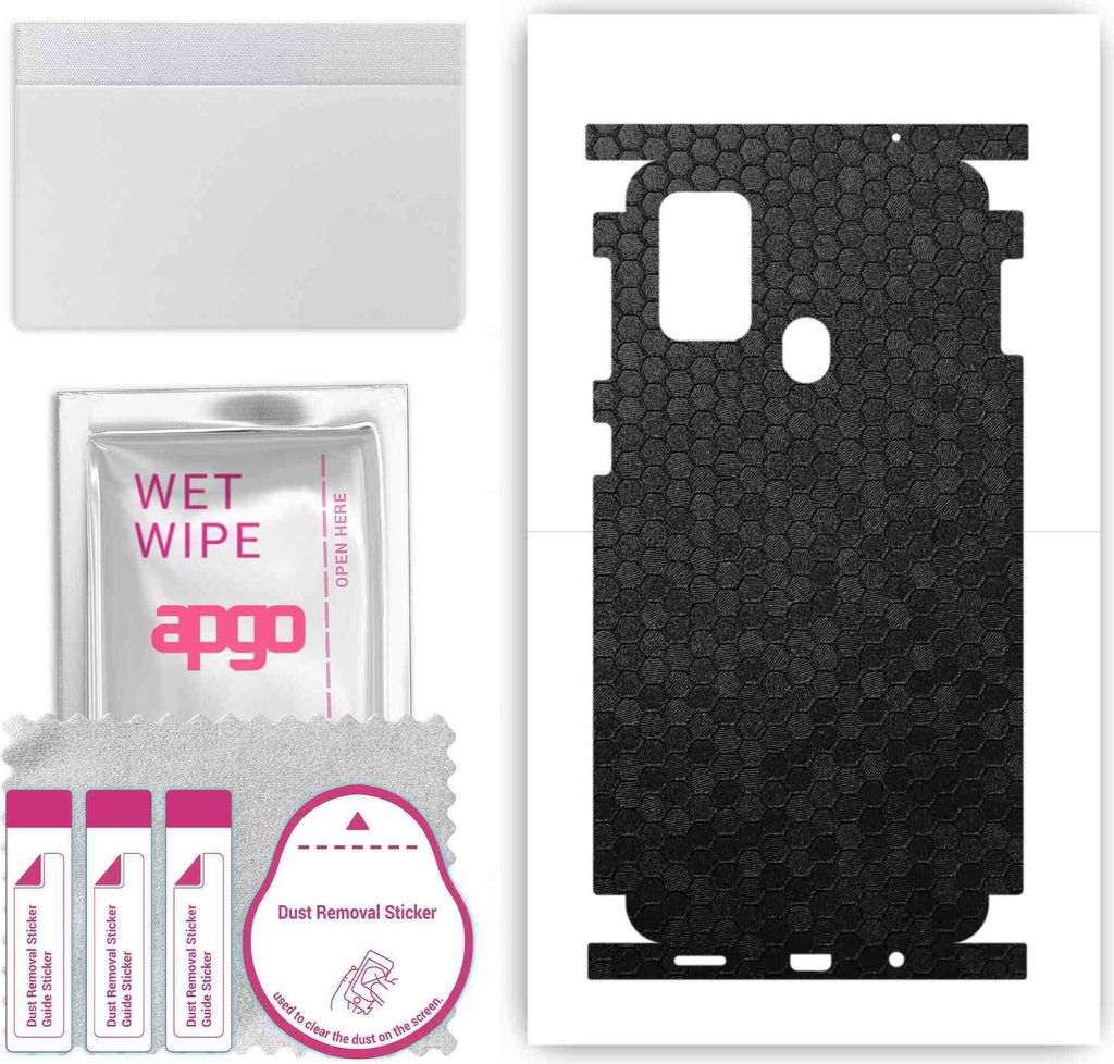 apgo Rückseite + Seiten Schutzfolie, Skin, kompatibel mit Samsung Galaxy M31 Prime, Hinten Displayschutzfolie aus Vinylfolie, kratzfest, einfache ...