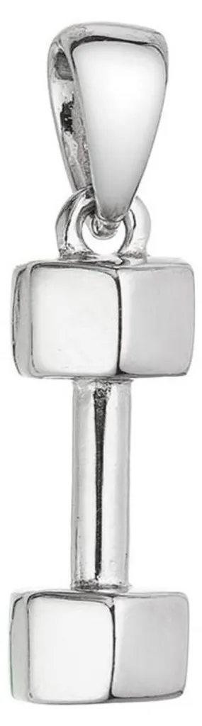 Pendentif Haltère Argent Massif 64010 - Finition Premium et Détails Fins