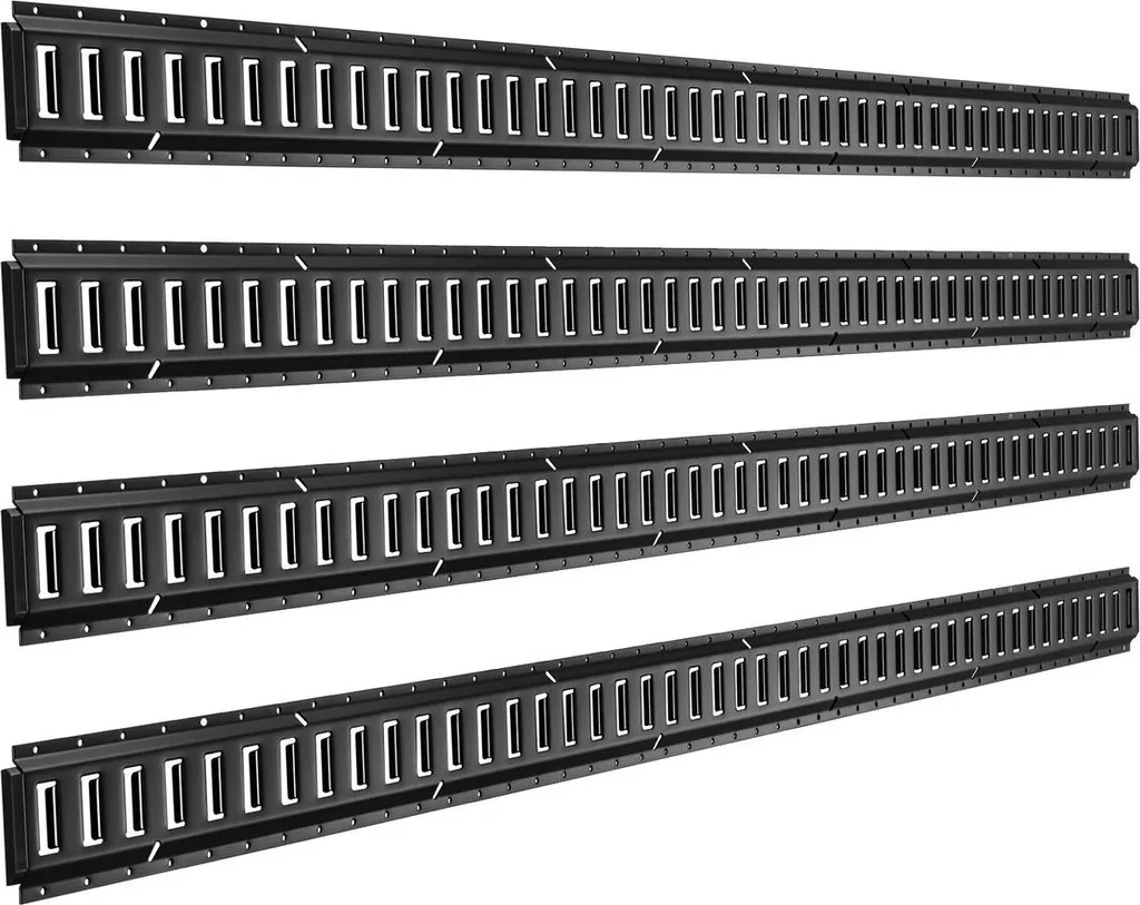 Rails E Track robustes de 2,3m - Lot de 4 rails acier capacité 909 kg