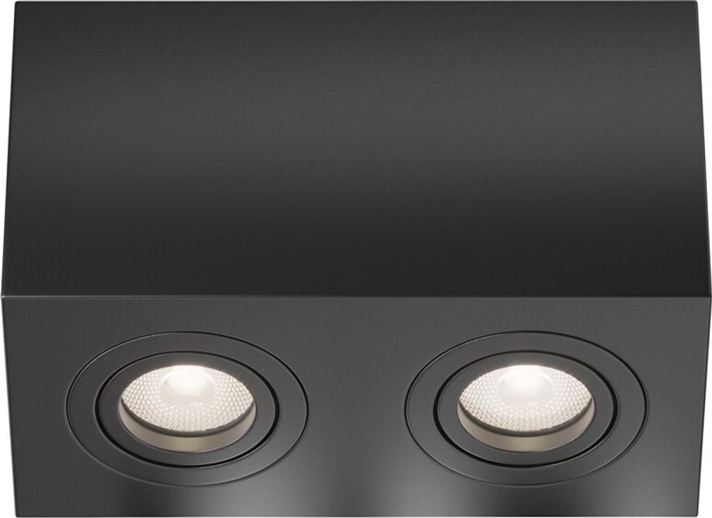 Maytoni Atom Deckenleuchte schwarz, 2-flammig, dimmbar, 50W GU10, IP20