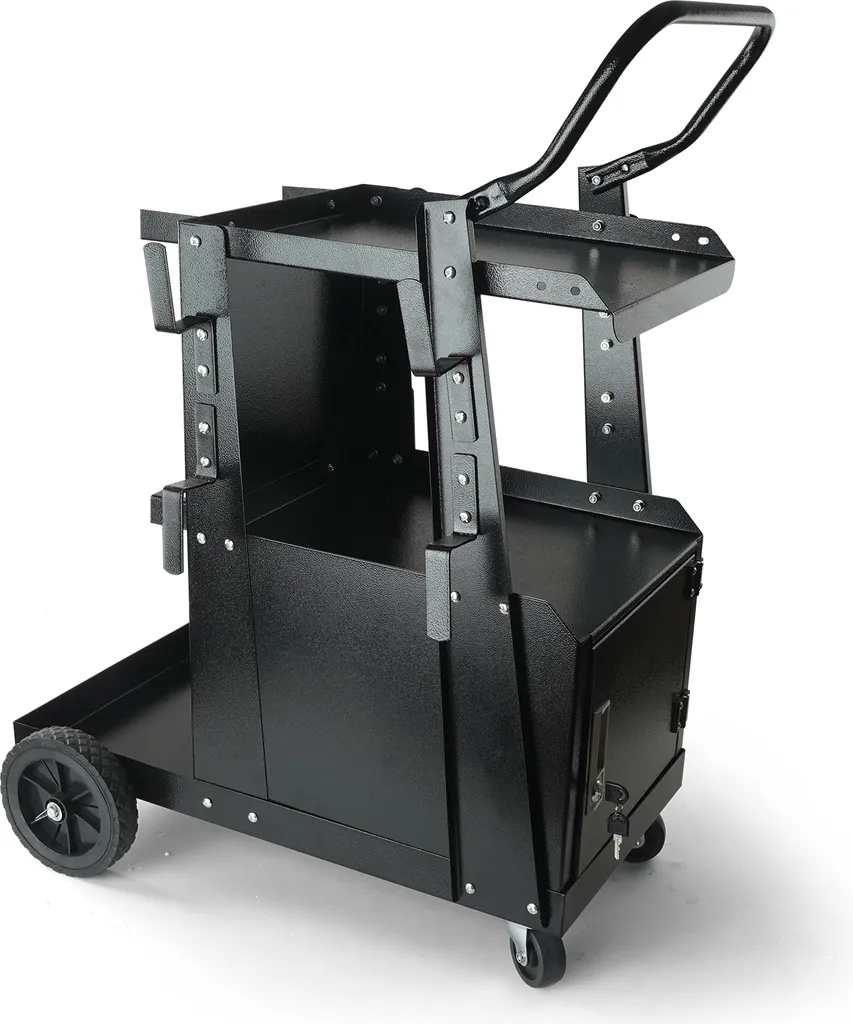 SucceBuy Chariot de Soudage à 2 Étages avec Armoire et Capacité 120kg