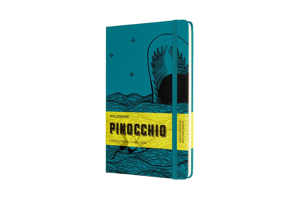 Moleskine Notizbuch - Pinocchio, Fester Einband Groß (13x21), Liniert, Walfisch
