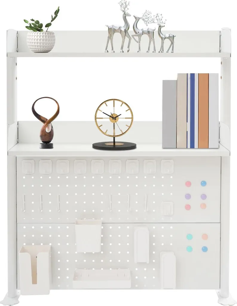 Bibliothèque de bureau à fixer 3 niveaux étagère de rangement blanche - 3