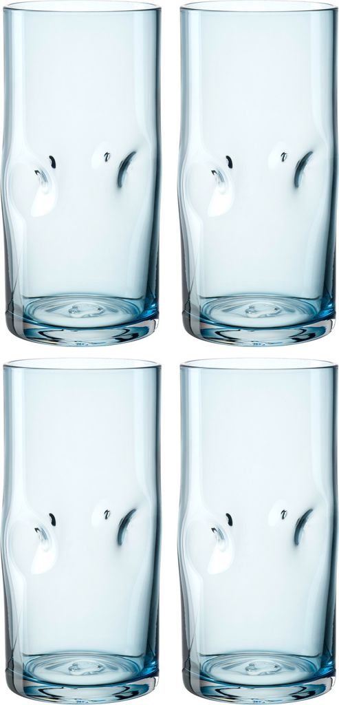 LEONARDO Vesuvio Longdrinkglas Set 4-teilig - Becher aus hochwertigem Glas in organischer Form - Inhalt 330 ml - Handgemacht - Spülmaschinengeeign...