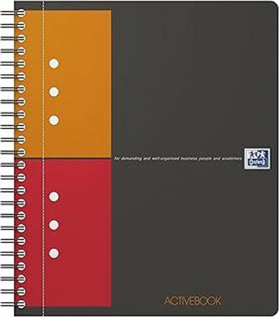 Oxford 100102880 Activebook International DIN A5 kariert mit versetzbarem Register und Dokumententasche 1 Stück