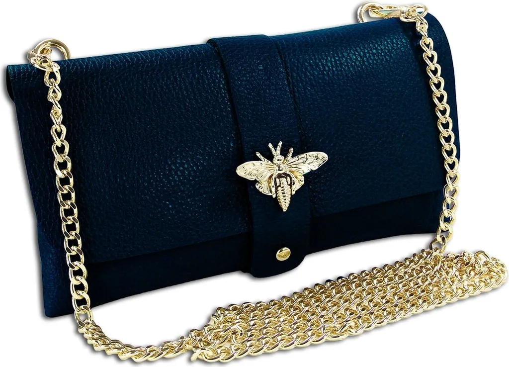 Petit Sac à Main Bleu Foncé en Cuir Véritable - Finition Luxe Toscanto