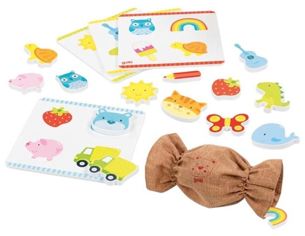 Goki Memory Spiel - Fühlen Lernspielzeug bunt Holz