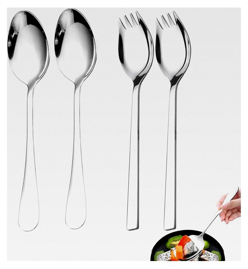 4-teiliges Set Salatbesteck aus Edelstahl