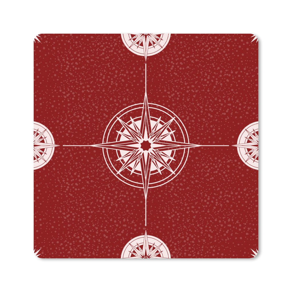 MuchoWow Mauspad Mousepad Kompass - Reisen - Muster 20x20 cm - Mousepads - Maus Mat - Pad - Mausunterlage - Desk Mat - Bureauartikeln