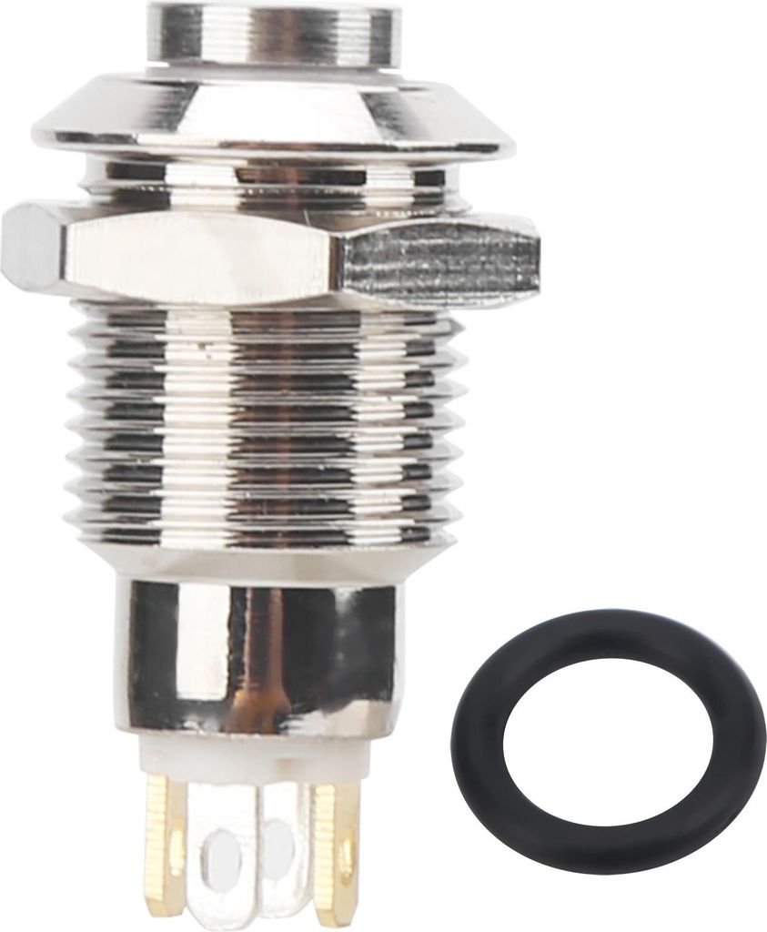 10-mm-Metall-Druckknopfschalter, wasserdicht, selbstverriegelnd, Startschalter mit Kontrollleuchte, 3 V (grš¹n)