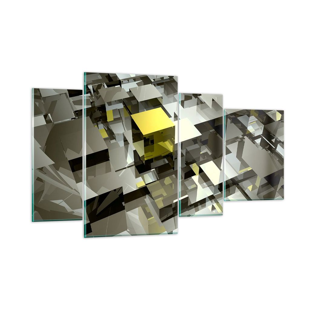 Bilder auf glas - Architektur Blöcke Design geometrisch - 120x70cm - Glasbilder - Wandbilder - Kunstdruck - Wanddekoration aus Glas - Glas Bilder ...