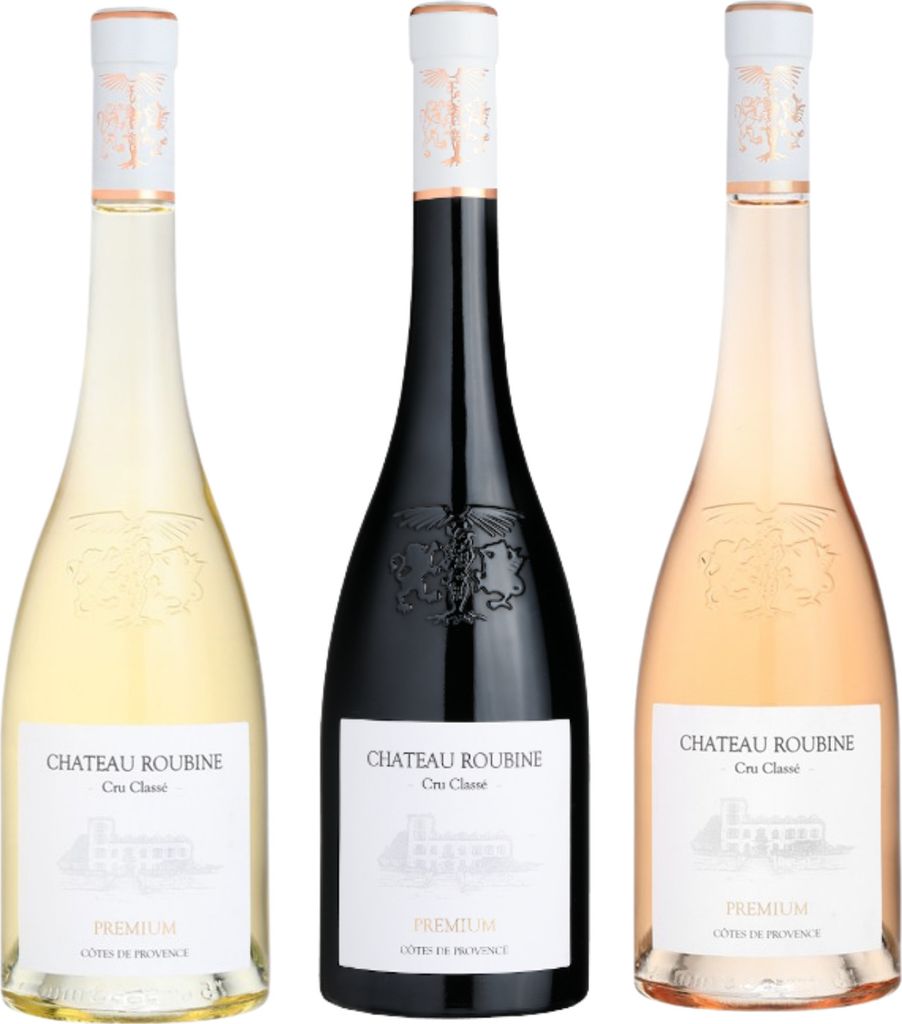 Set of Cuvee Premium Chateau Roubine – 3x75cL rose, Rouge, Blanc