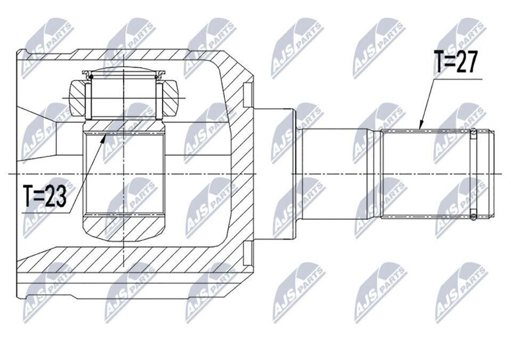 NTY Gelenksatz Antriebswelle Vorne Links für HYUNDAI ix35 (LM, EL, ELH) NPW-HY-546