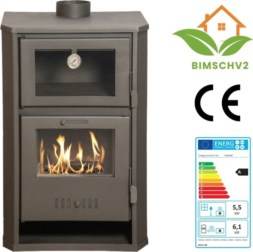 Kaminofen, Holzofen Wasserführend mit Backfach Balkan Produktbild 4