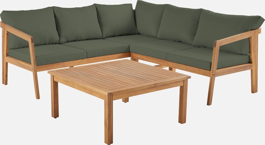 sweeek - Gartenmöbelset aus Akazie für 5 Personen - Khaki