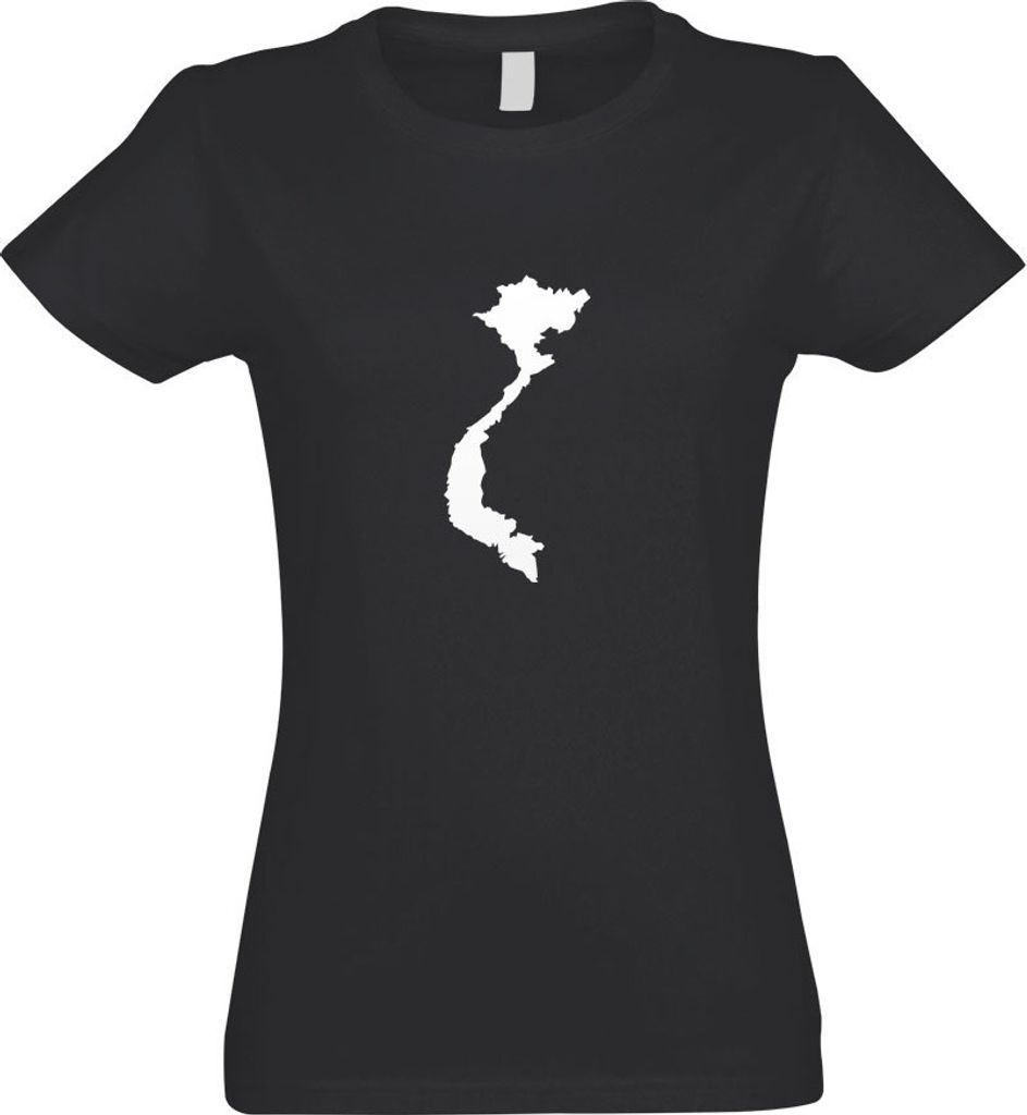 Kiwistar - T-Shirt tailliert - Damen - Graphit - Vietnam Umriss Kontur - mit Motiv Bedruckt - Funshirt Design - Sport - Freizeit - Damen - XXL