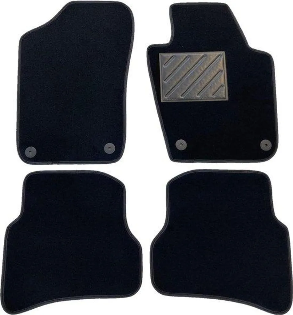 Jeu de tapis de voiture pour VW Polo 6R antidérapant en gomme noire